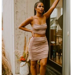 Baja Crop top & Skirt set - Muted Mauve